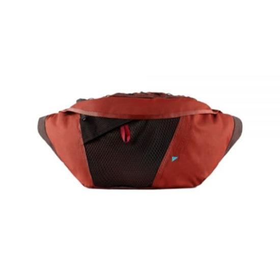 Structured Burnt Orange Belt Bag with Mesh Accents