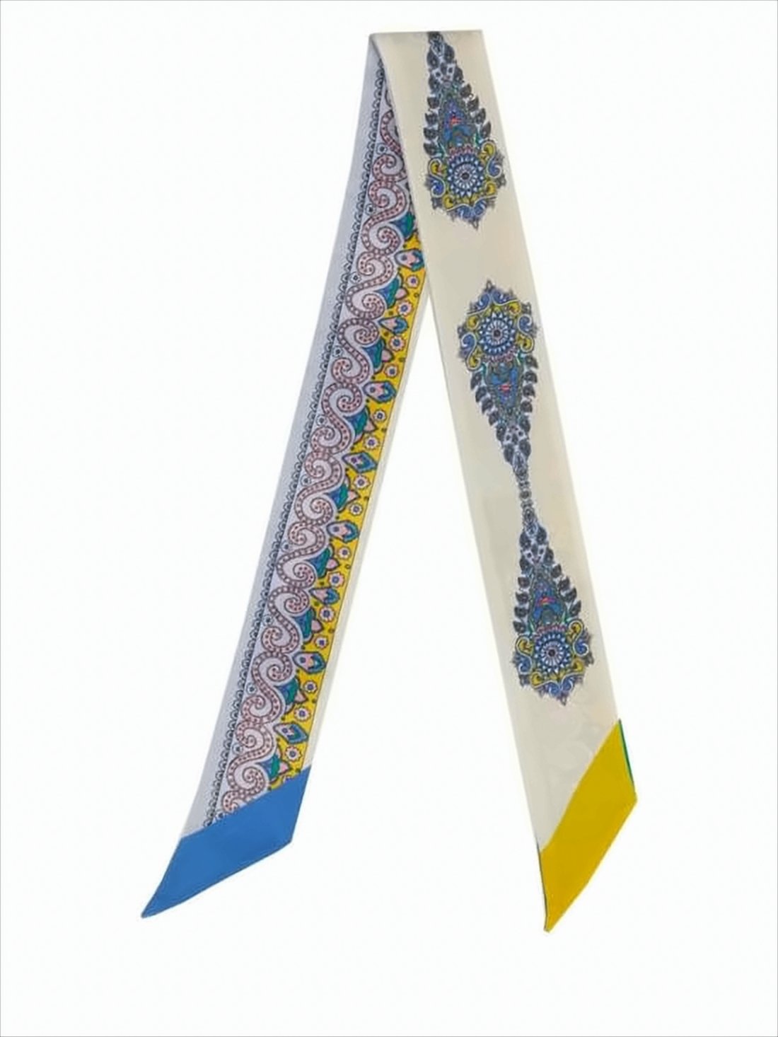 Long Silk Scarf with Paisley