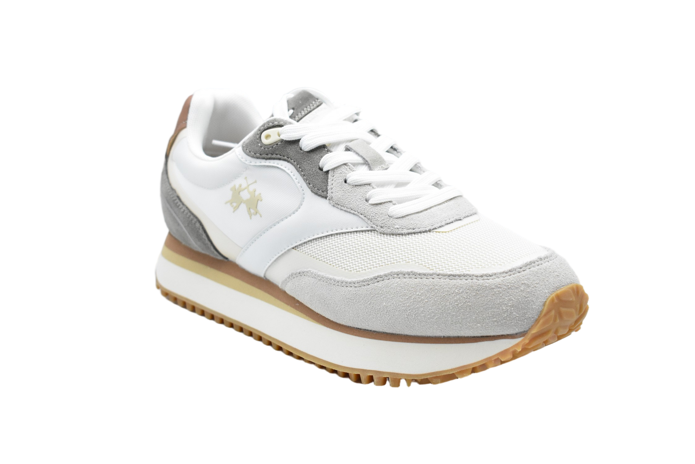 Off-White Low-Top Sneakers With Suede Accents