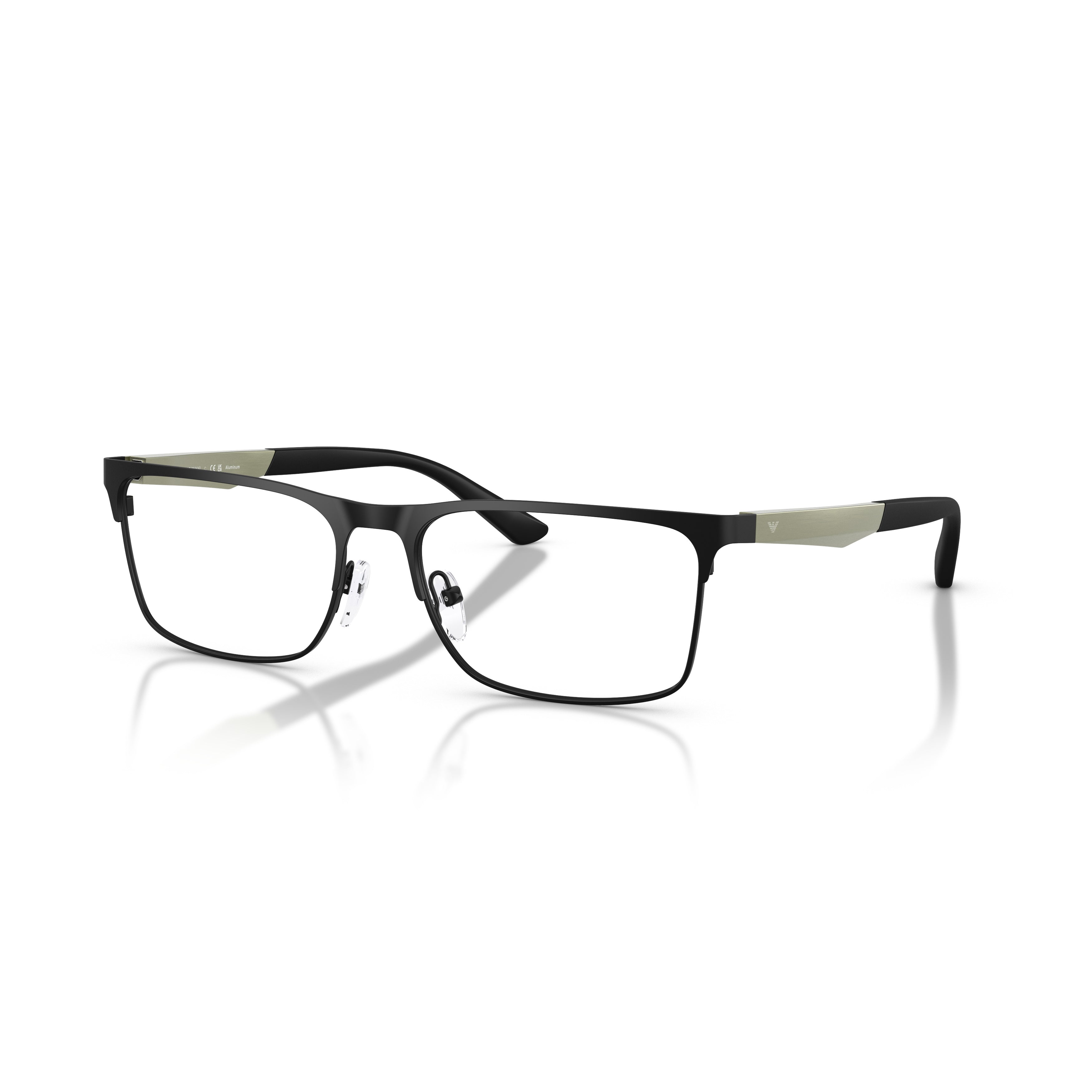 0ea1183 Rectangular Matte Black Eyeglasses with Olive Green Accents