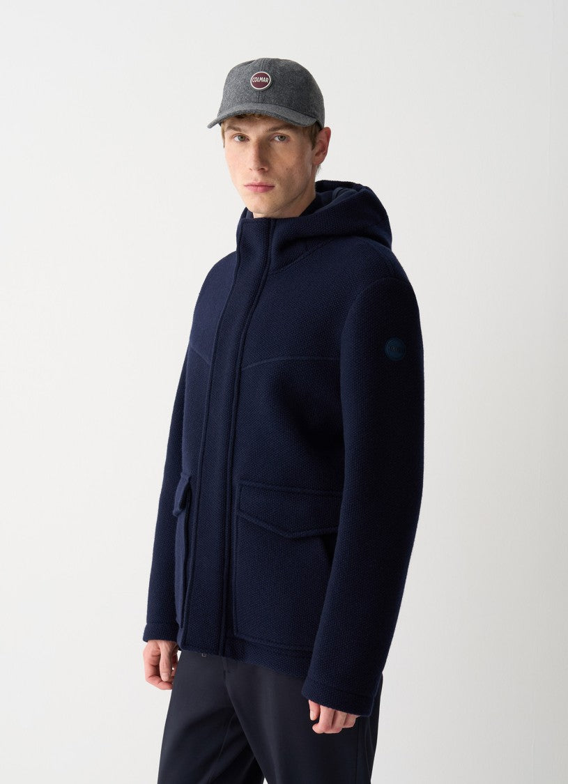 Piqué Hooded Coat