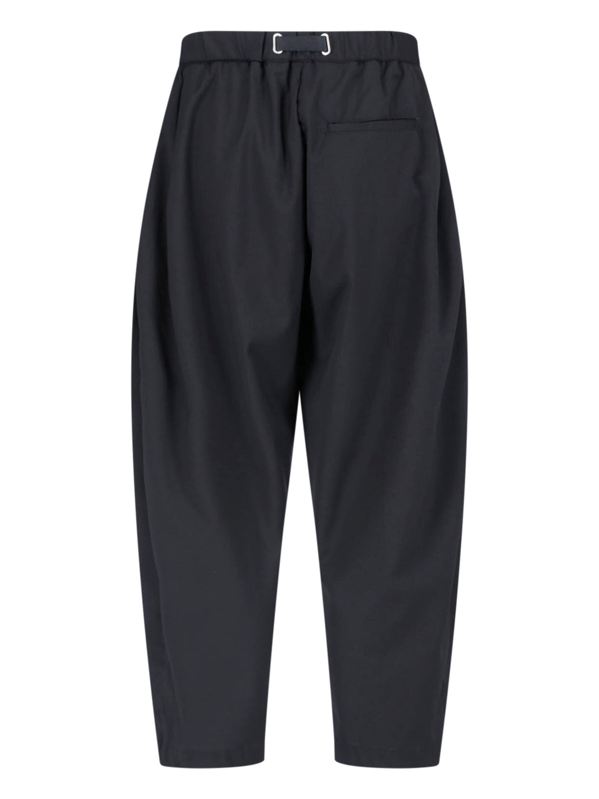 Beige Relaxed Fit Cropped Matte Trousers