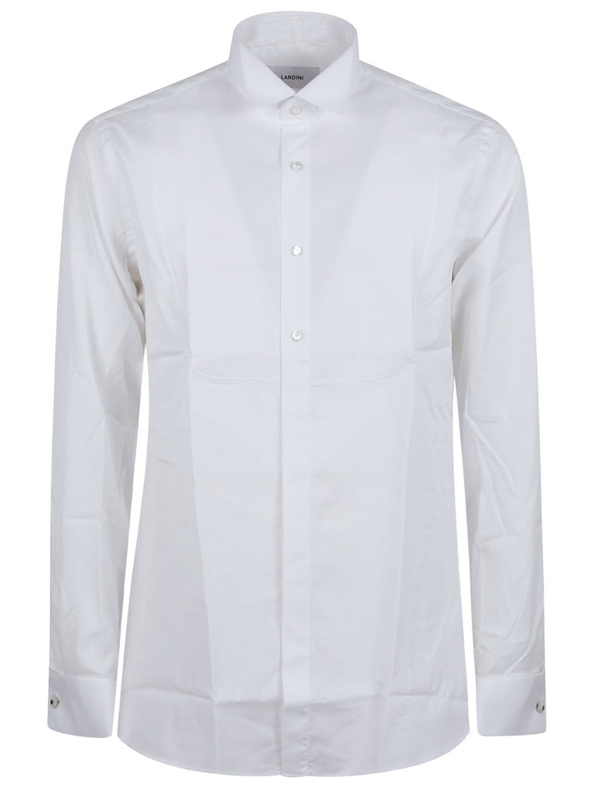Classic White Cotton Shirt With Structured Collar