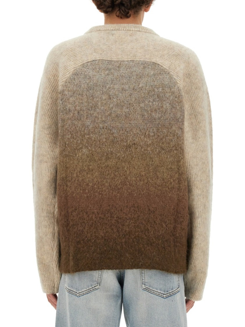 Gradient Mohair Blend Knit With Relaxed Silhouette