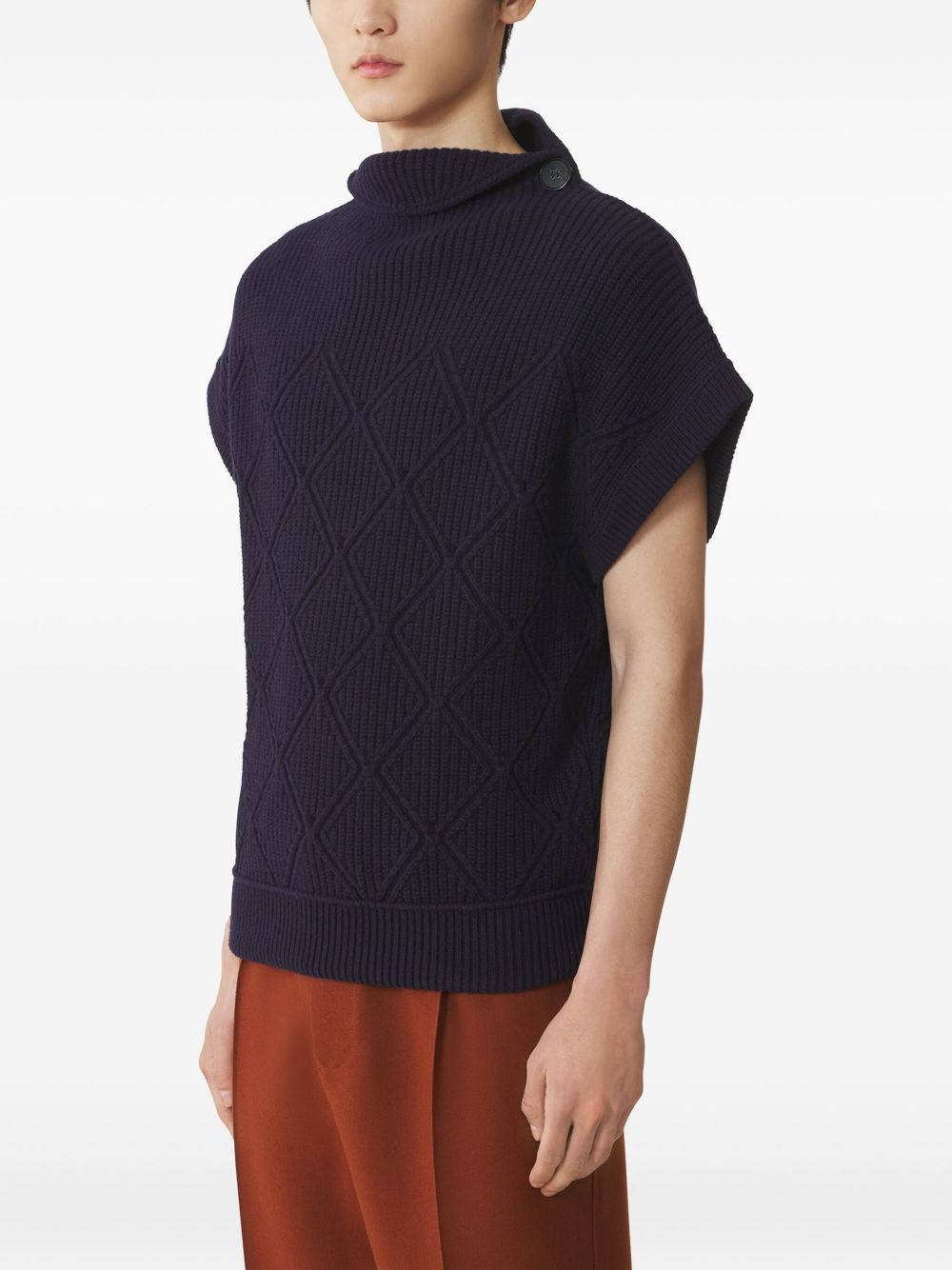 High Neck Short Sleeve Sweater