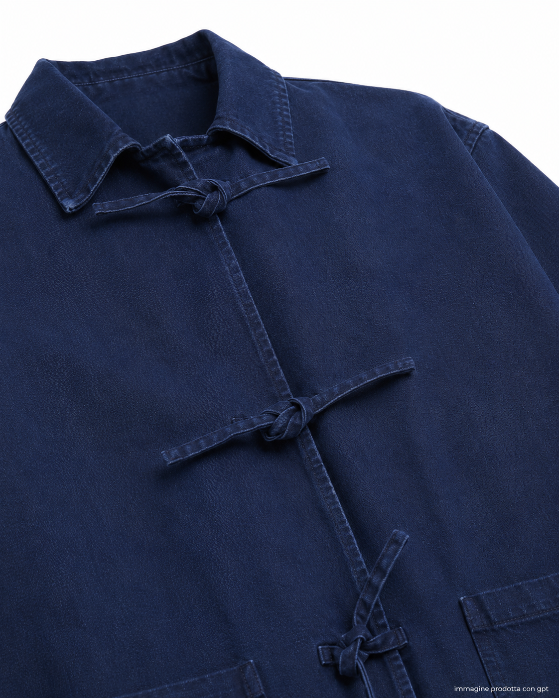 Structured Denim Jacket with Classic French Collar