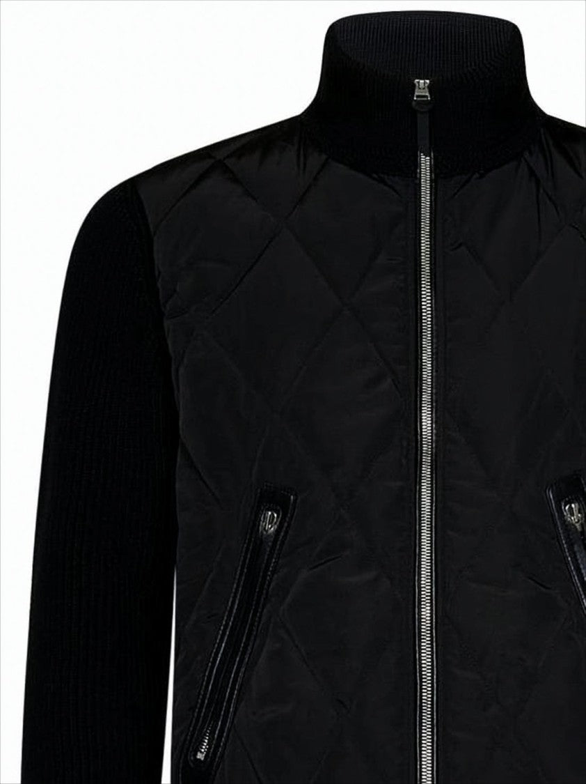 Zip-Up Knit with Quilted Front Panel