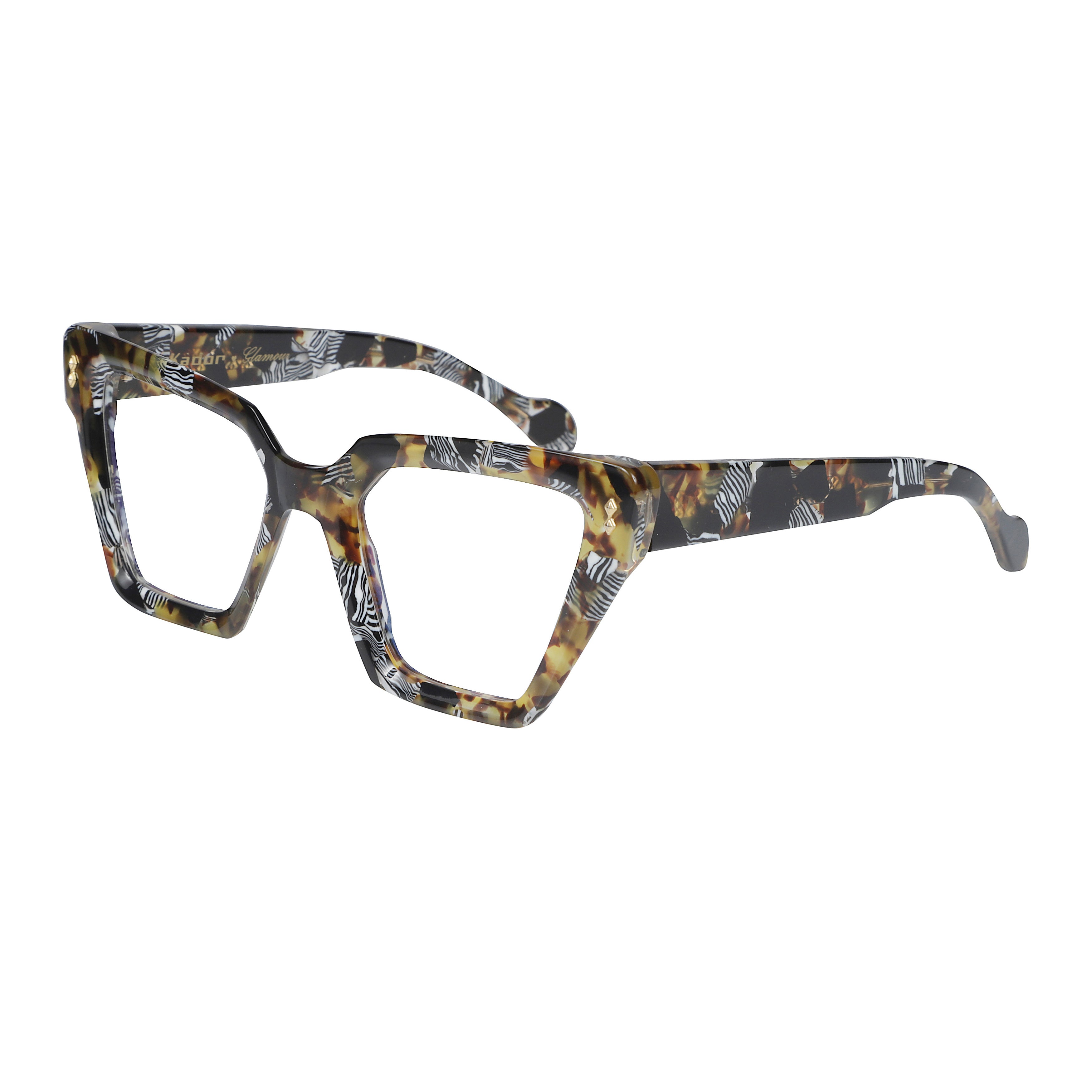 Vanessa Glamour Bold Angular Tortoiseshell Eyeglasses