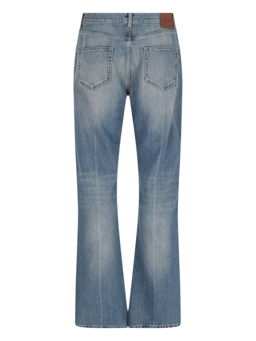 Distressed Straight Jeans – Blue
