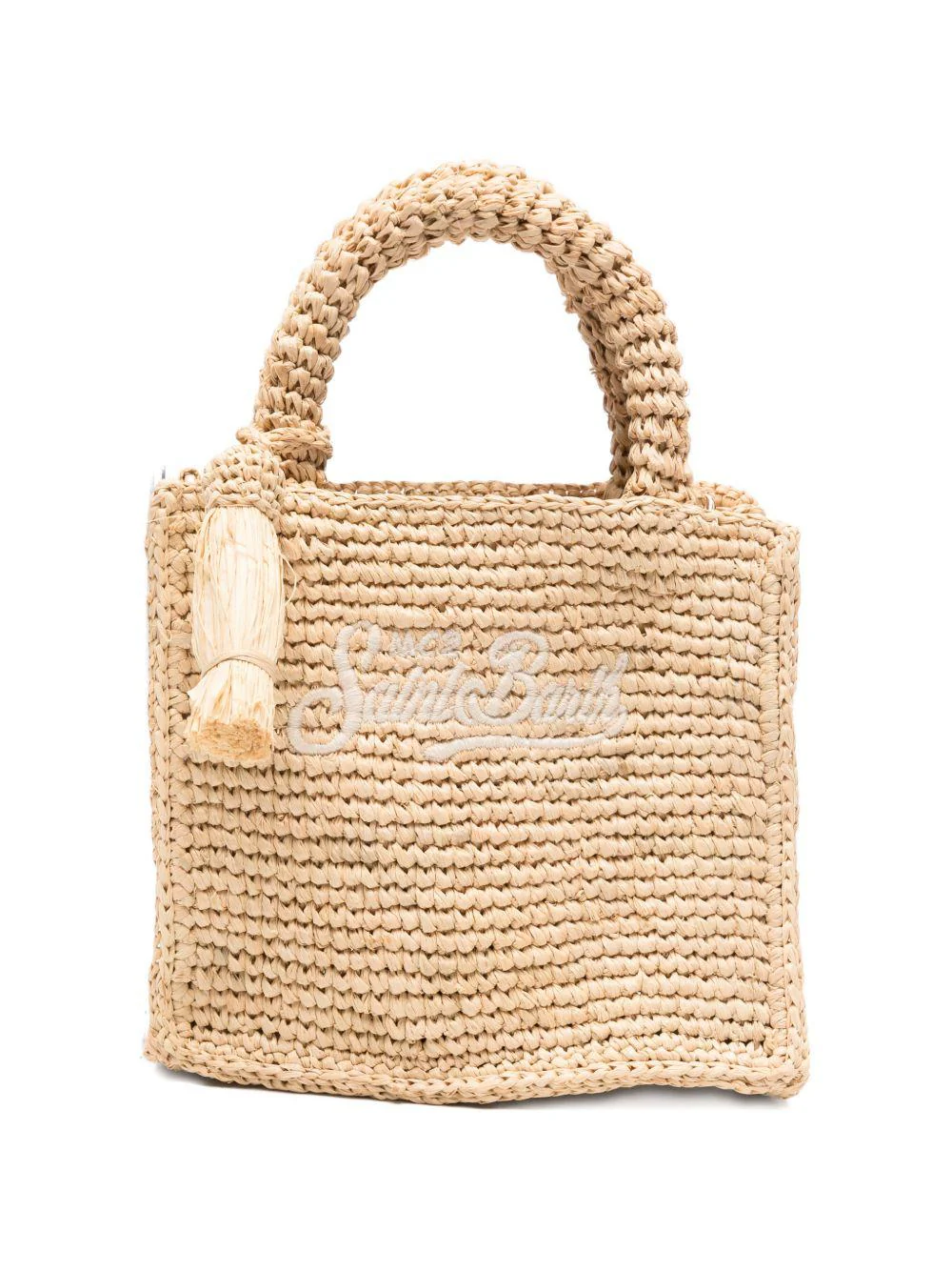 Woven Handbag with Rectangular Shape and Braided Design