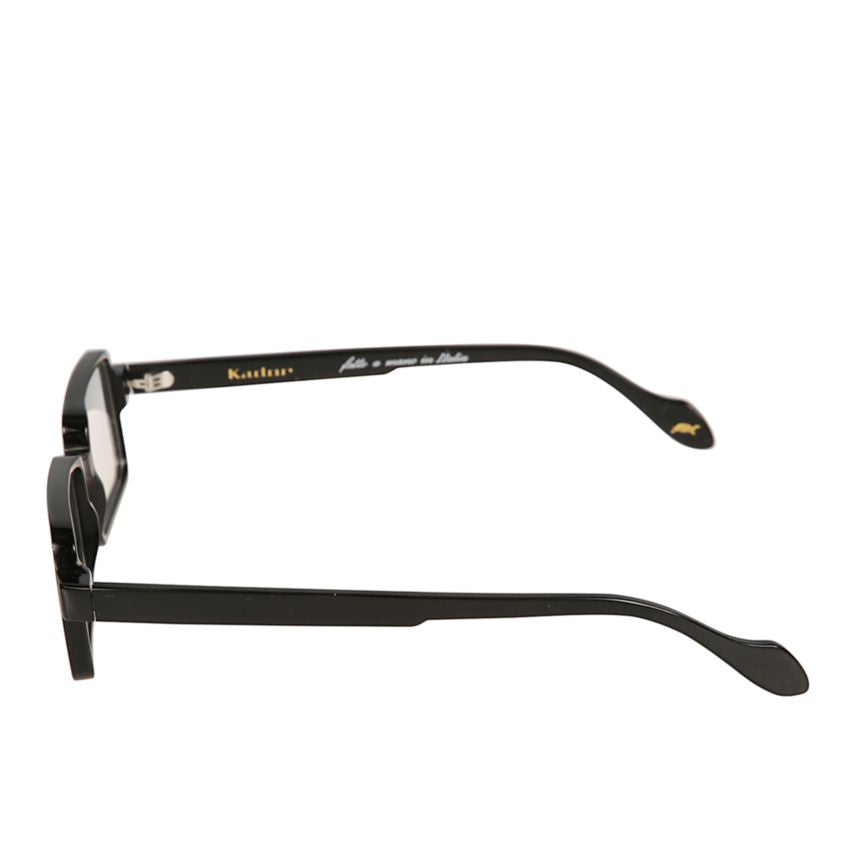 Planet Light Glossy Black Rectangular Sunglasses with Straight Temples