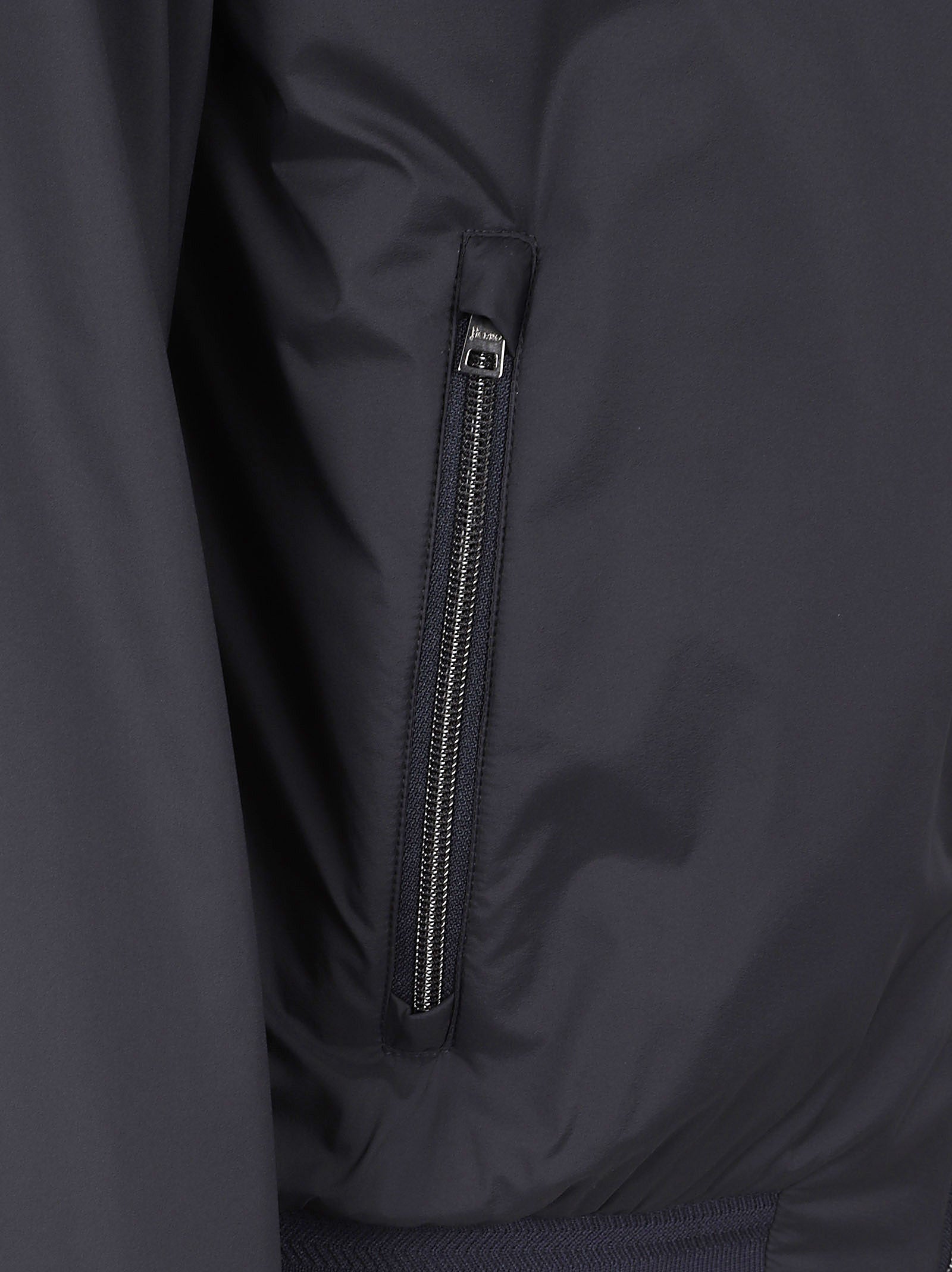 Cropped Blue Jacket with Zippered Pockets