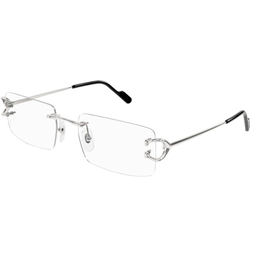 Rimless Rectangular Eyeglasses With Distinctive Metal Detail