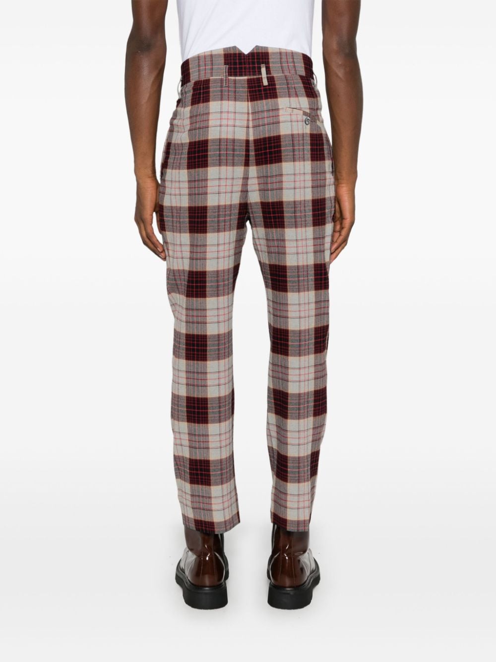 Mid Waist Slim-Cut Cropped Trousers