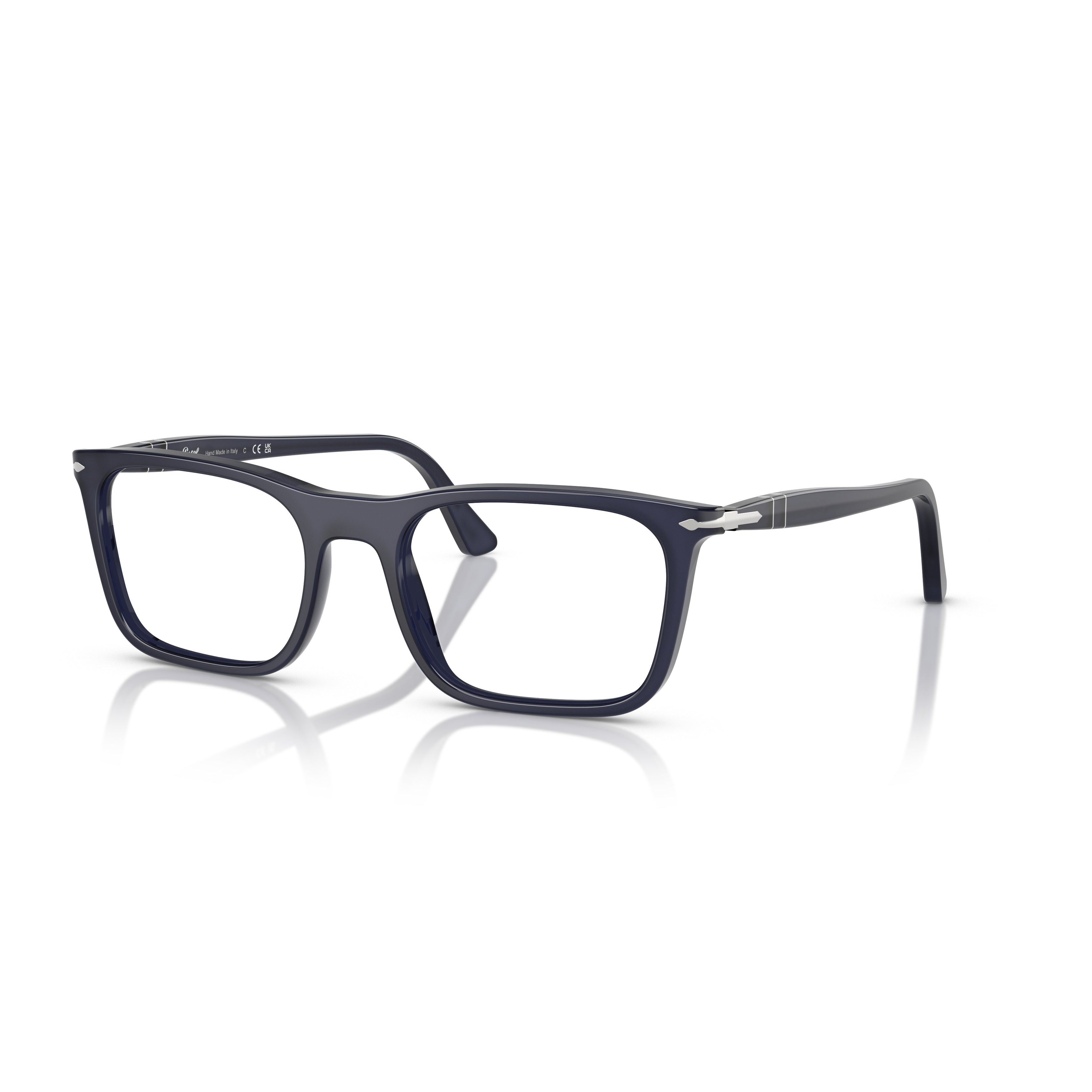0po3358v Rectangular Acetate Eyeglasses with Subtle Metallic Details