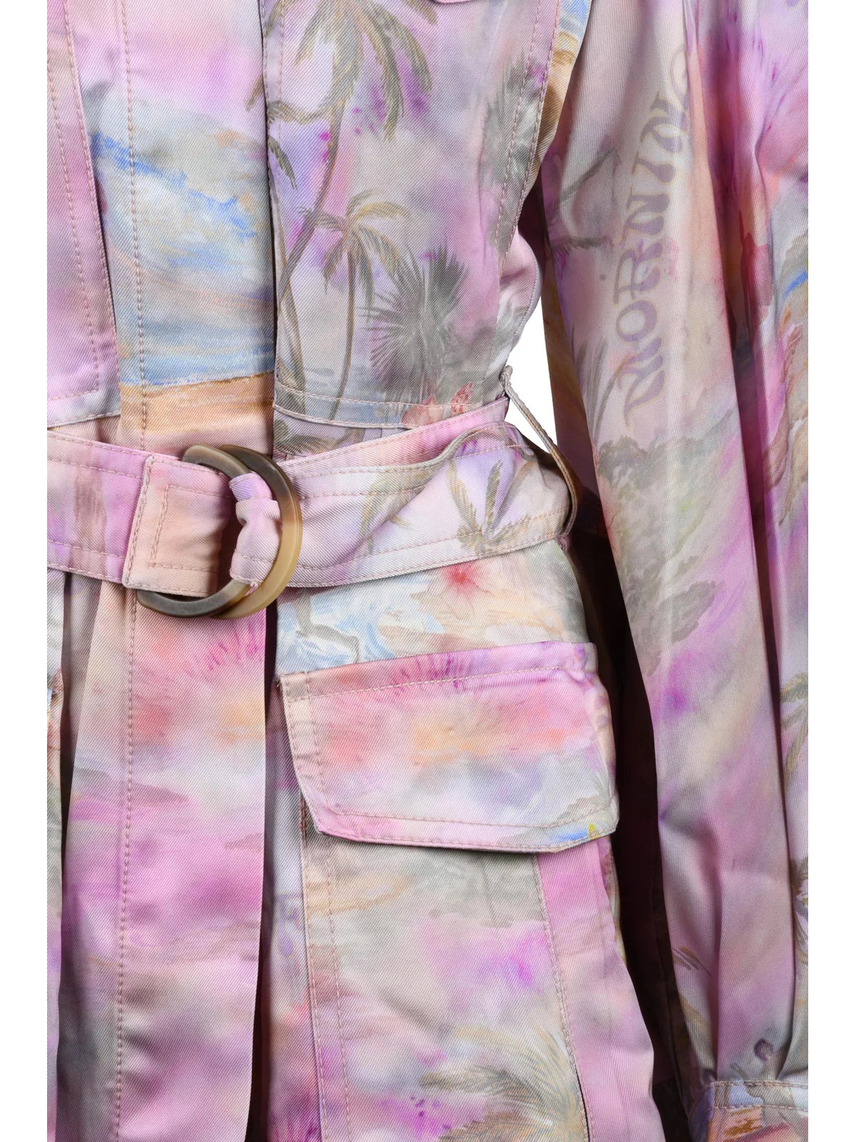 Pink Viscose Flared Sahariana Dress