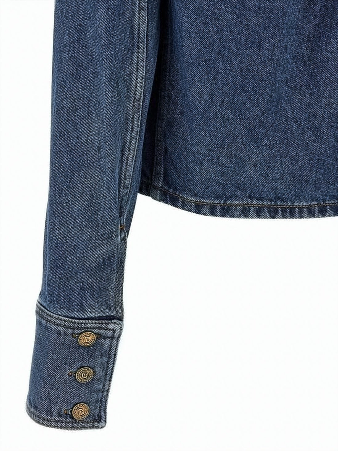 Cropped Denim Jacket With Classic Collar