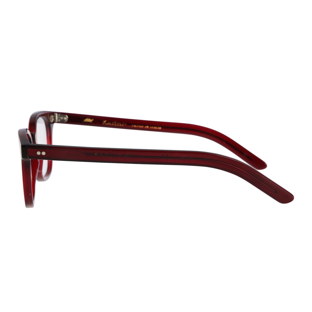 Klassiko Translucent Deep Red Square Frame Eyeglasses