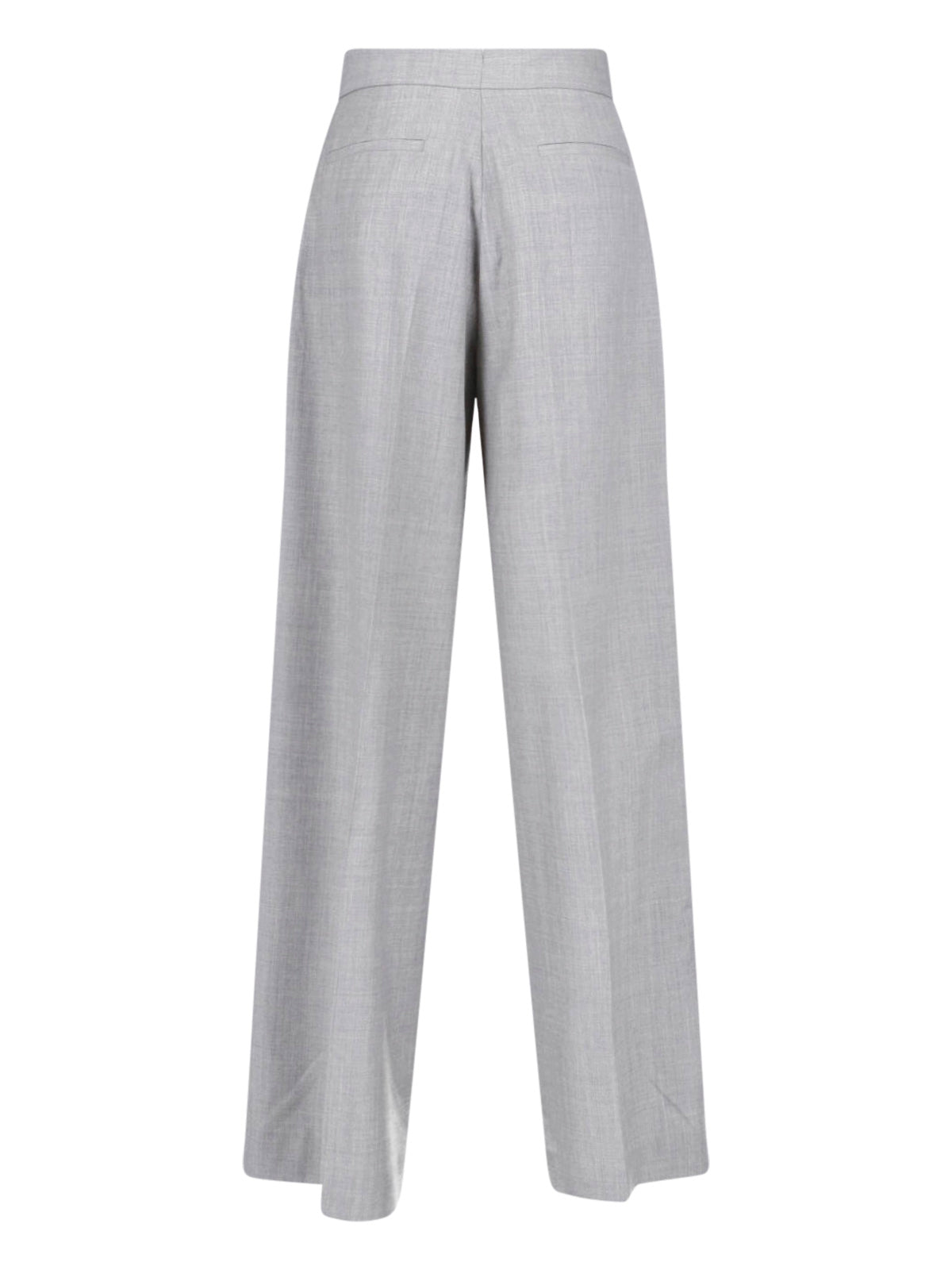Grey Bogard High-Waisted Wool Straight Trousers