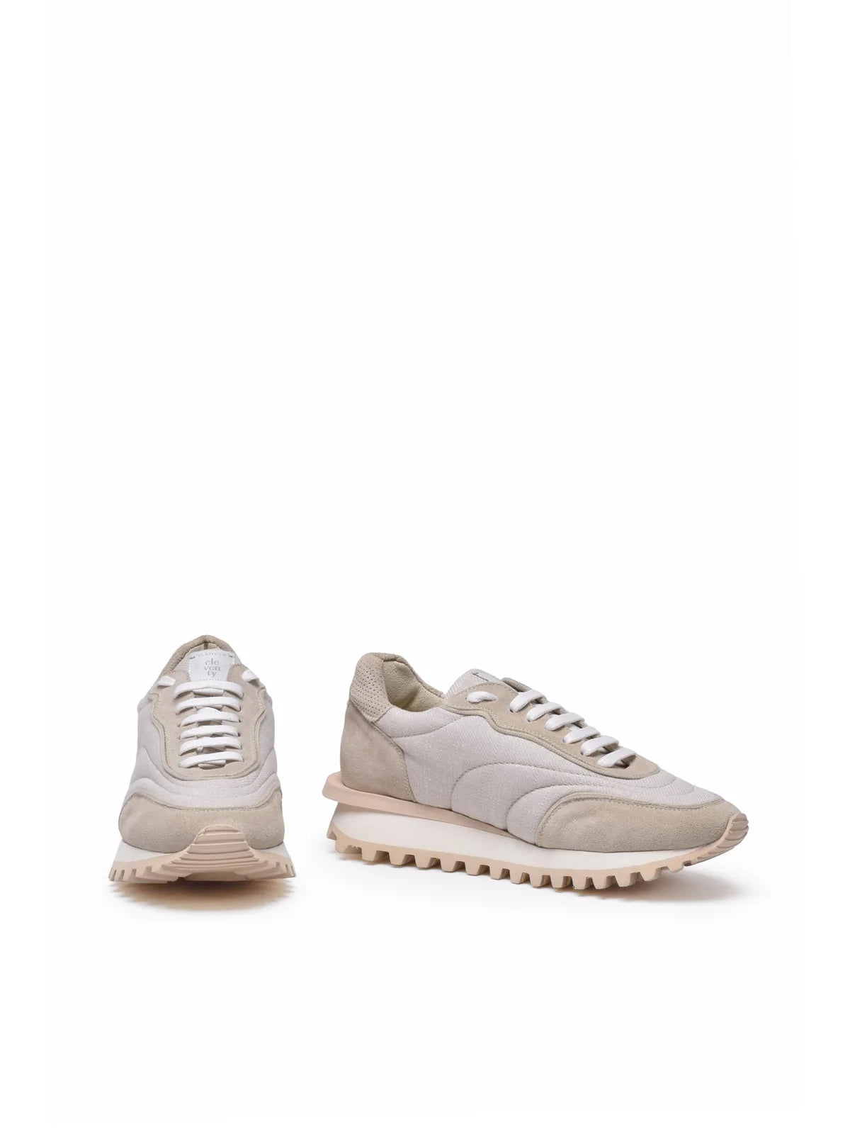 Beige Suede Leather Sneakers