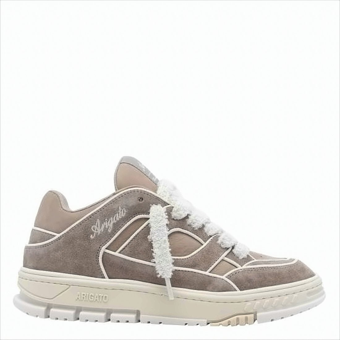 Taupe Sneakers with White Accents