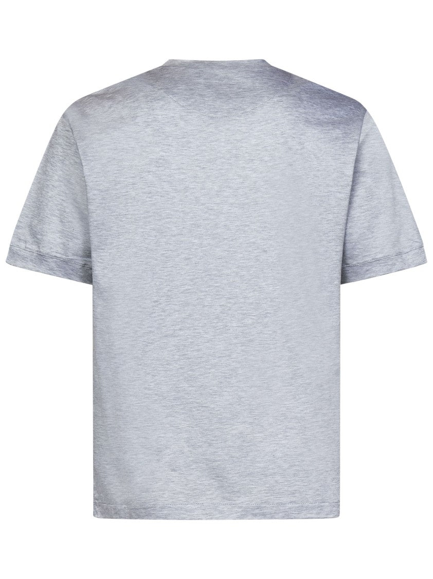 Melange Grey T-Shirt In Loro Piana Jersey Fabric