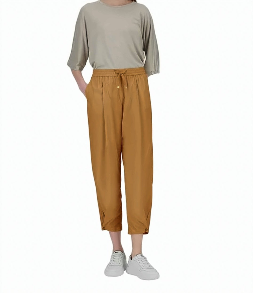 Light Stretch Nylon Wide Leg Trousers