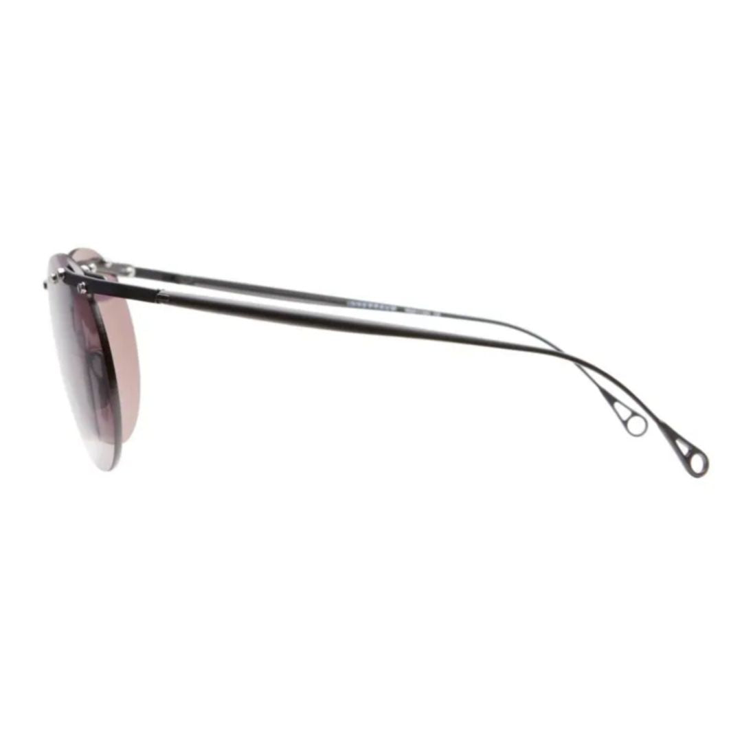 O01 Round Dark Lens Sunglasses with Cut-Out Details