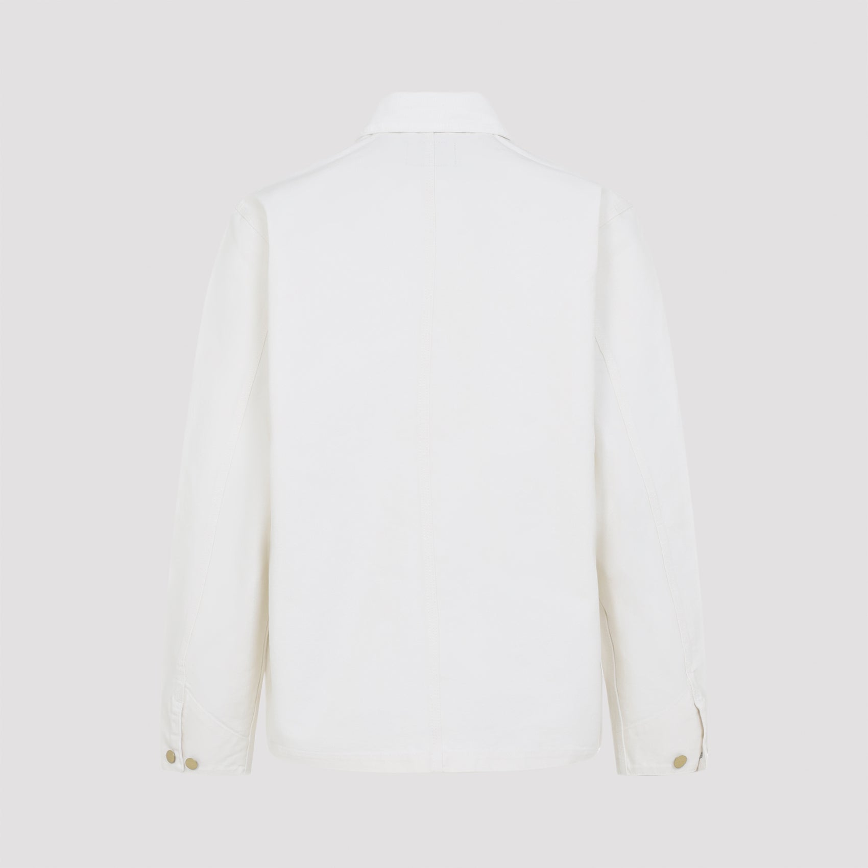 White Cotton Jacket With And Functional Pockets
