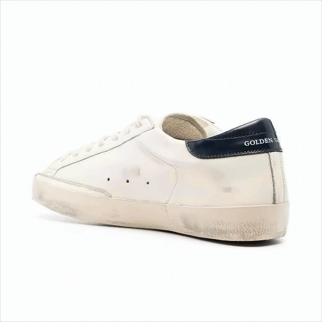 Low-Top Off-White Sneakers with Navy Accents