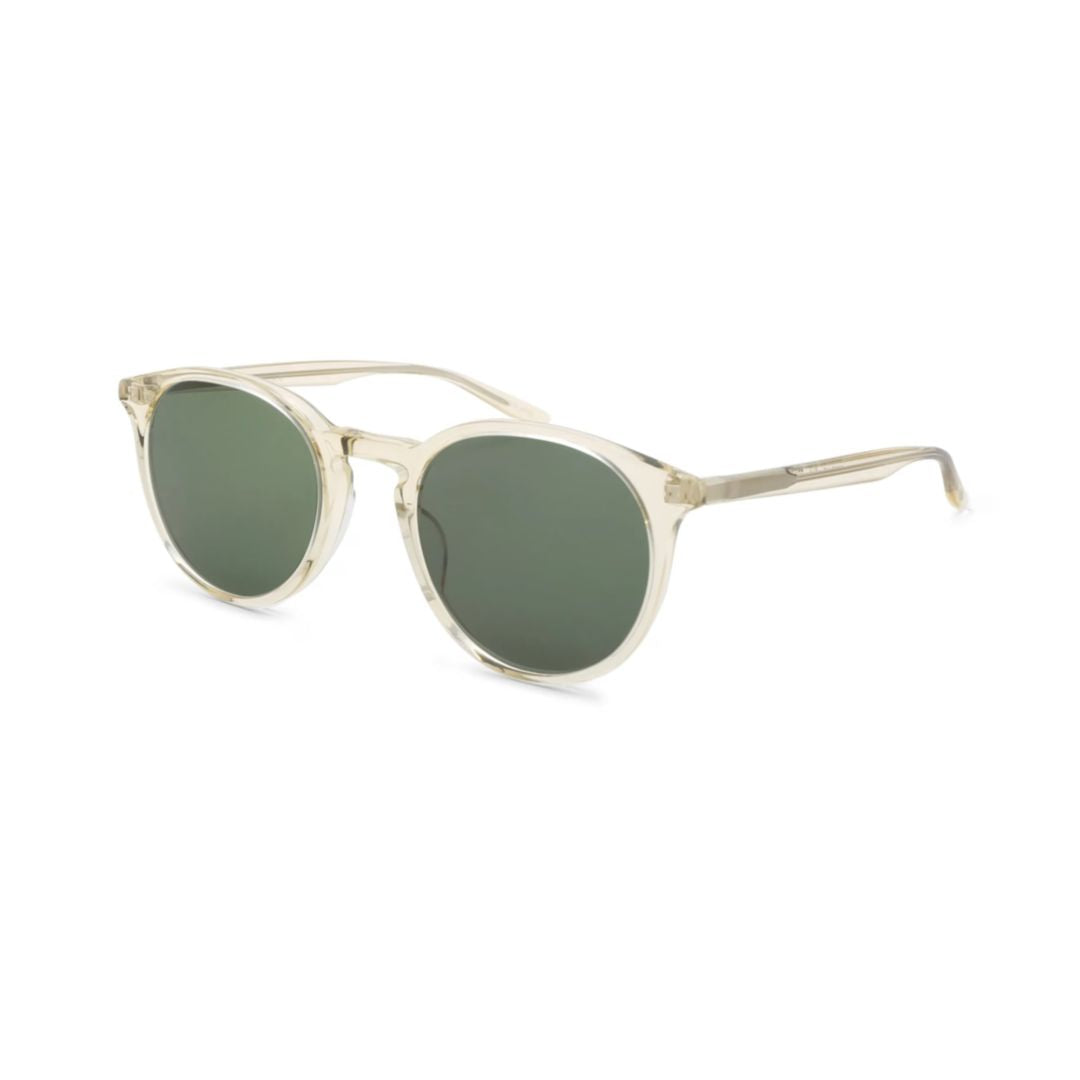 Princeton Translucent Beige Frame Sunglasses with Dark Green Lenses