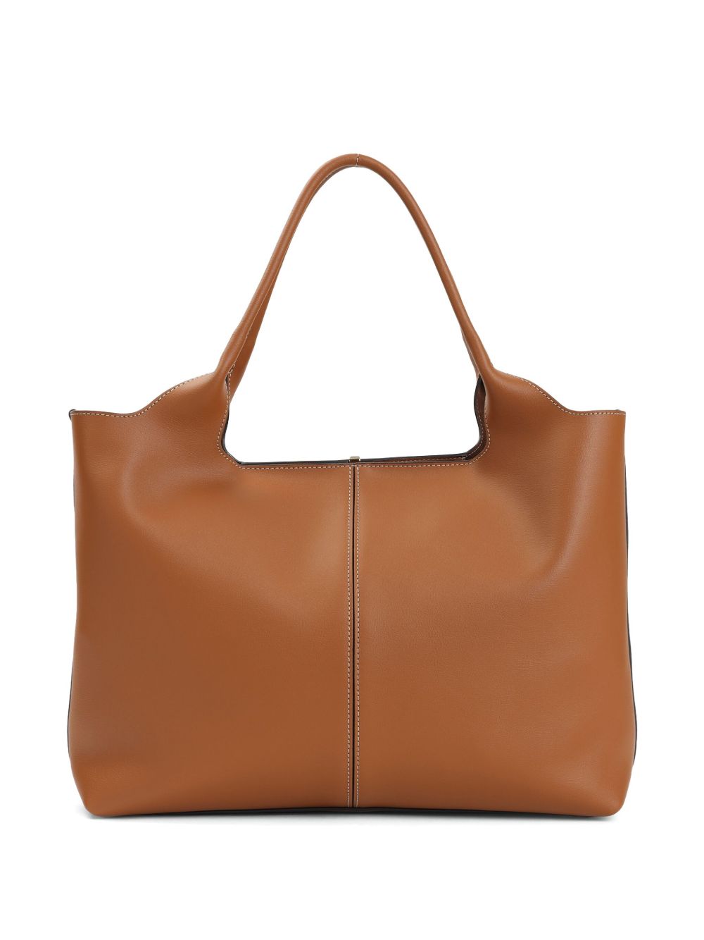 Spacious Cognac Brown Leather Handbag