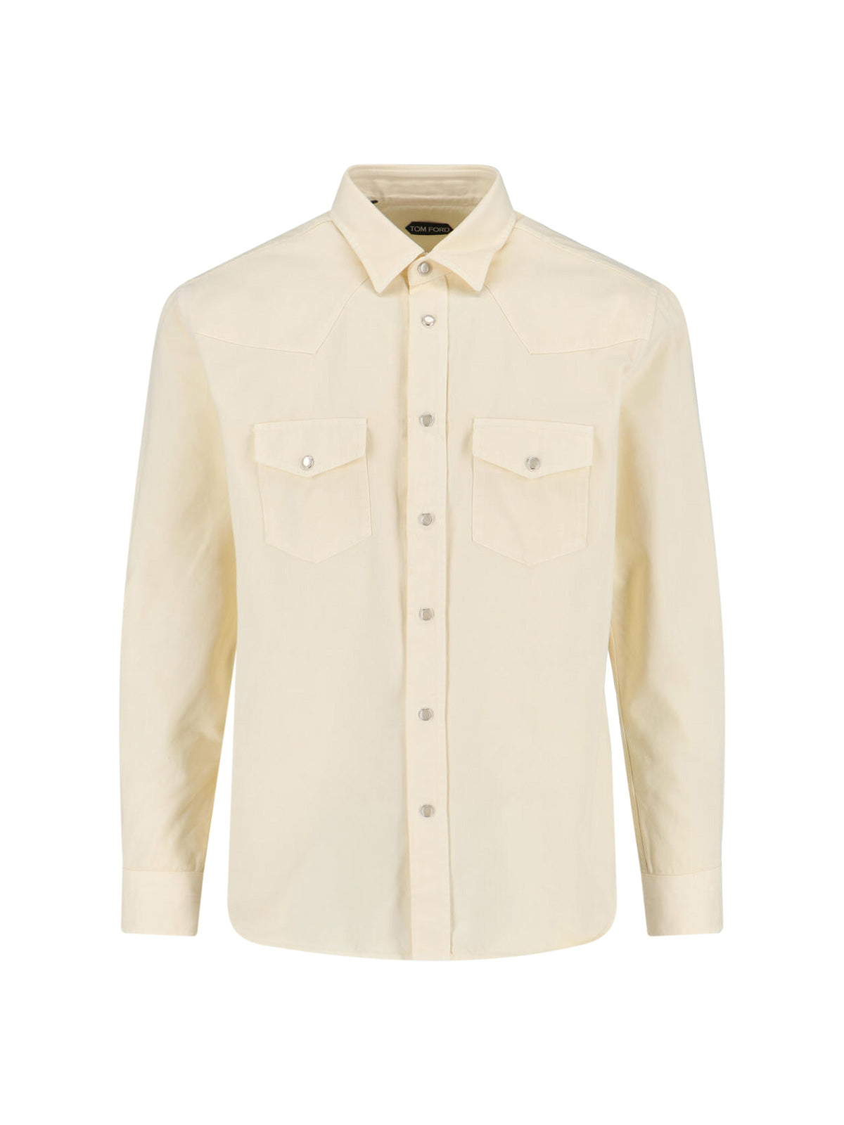 Tailored White Shirt With Structured Collar And Buttoned Cuffs