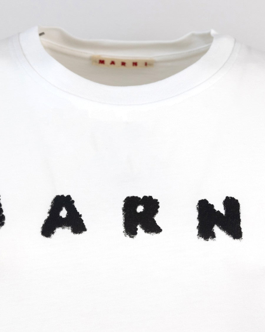 Biały T-Shirt z Nadrukiem Logo