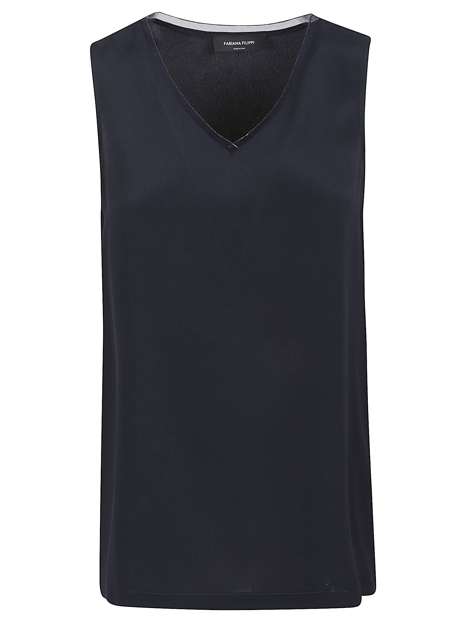 Sleeveless V-Neck Tank with Subtle Sheen