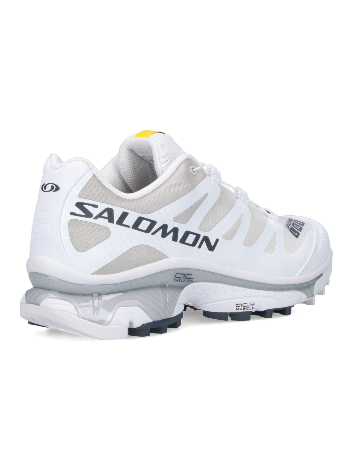 White Fabric Sneakers With Quicklace™ Closure And Grey Accents