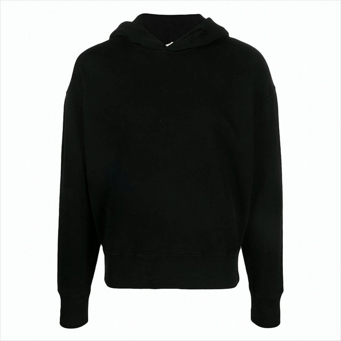 Relaxed Fit Black Cotton Hoodie