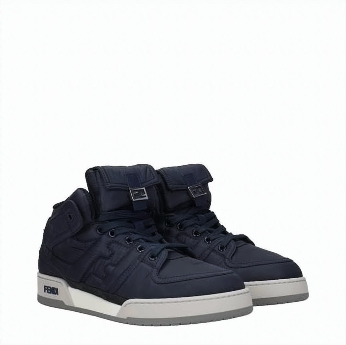 Mid-Top Sneakers with Metallic Buckle Accents