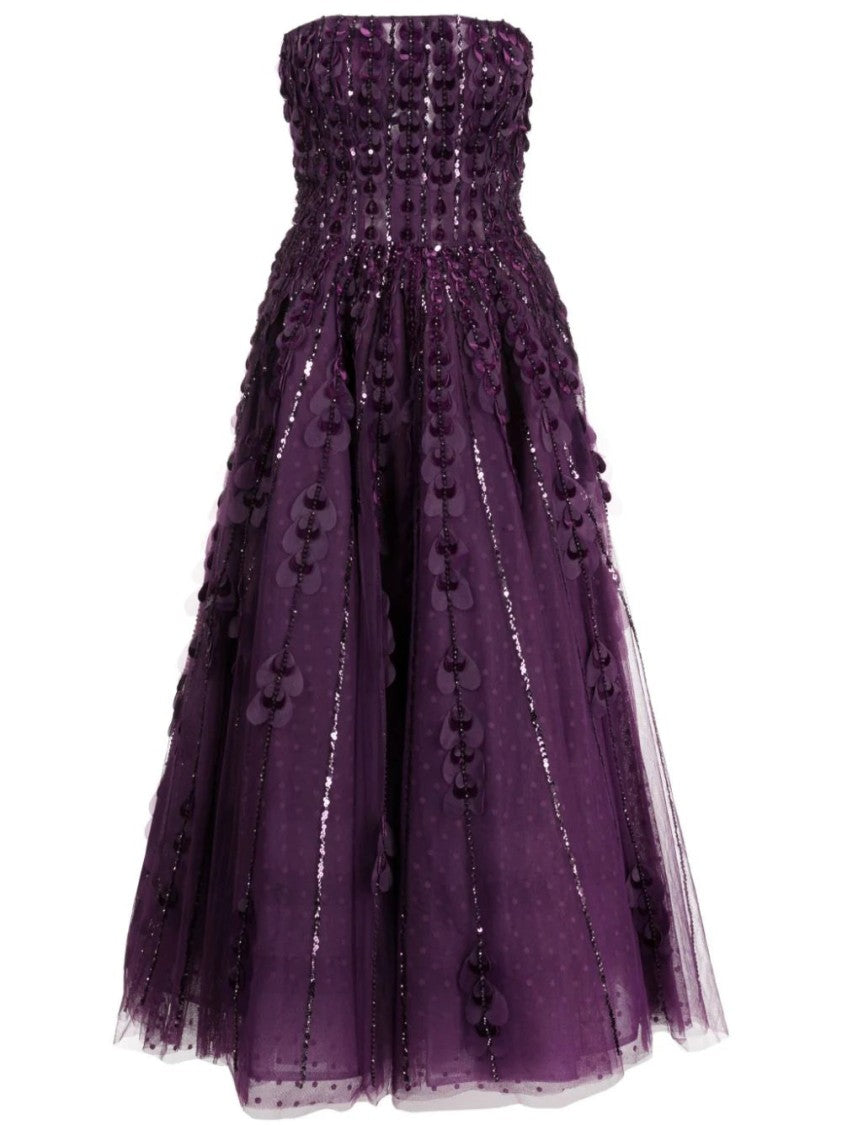 Beaded Tulle Dress With Velvet Hearts