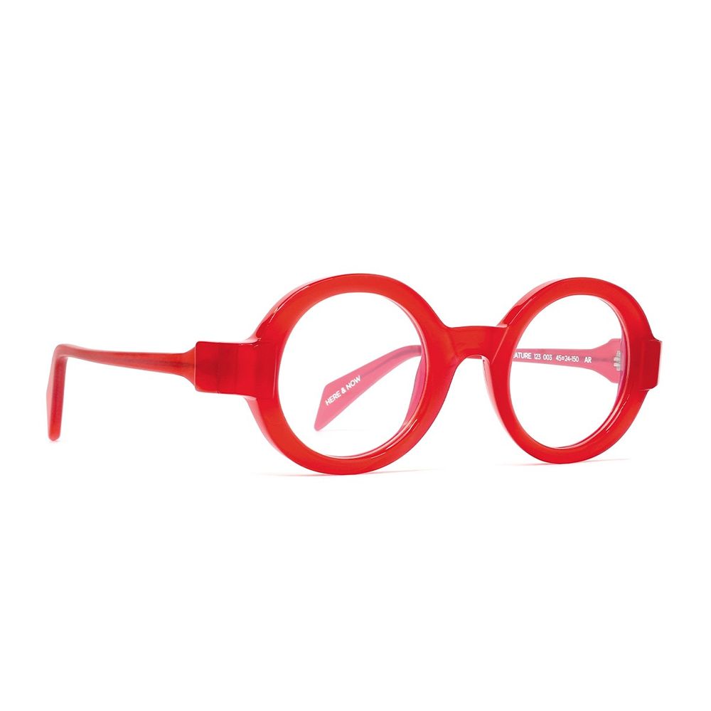 Creature 123 Transparent Red Acetate Round Sunglasses