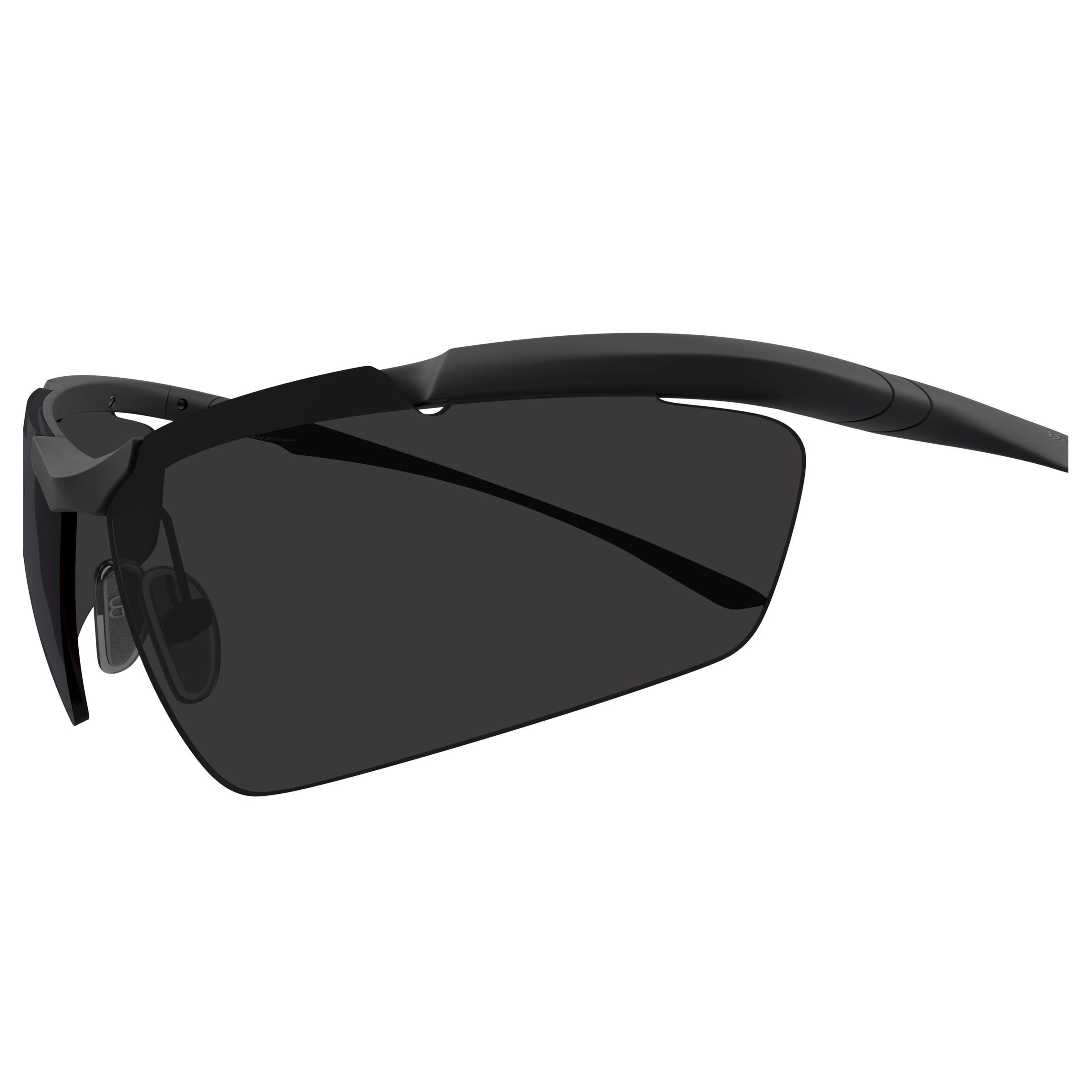 Wraparound Black Sunglasses With Minimalistic Metal Frame
