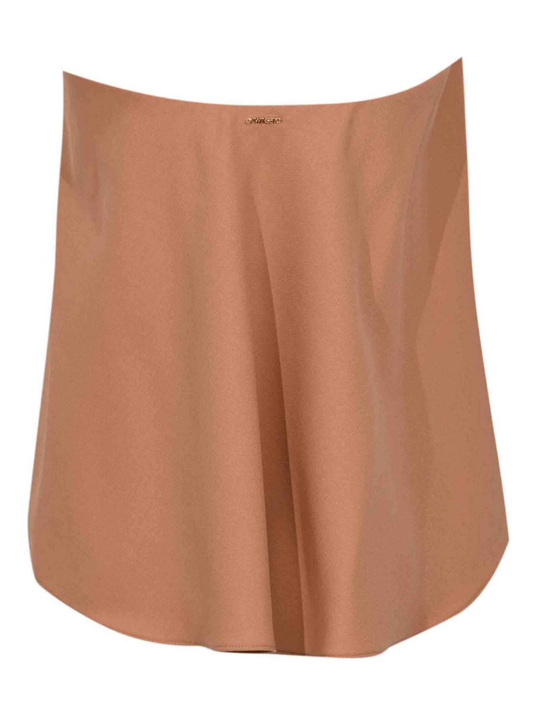 Structured Strapless Top with Flared Cape Silhouette