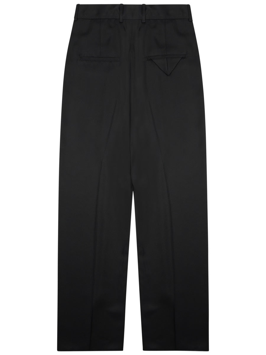Silk Blend Tailored Pants With High Waist