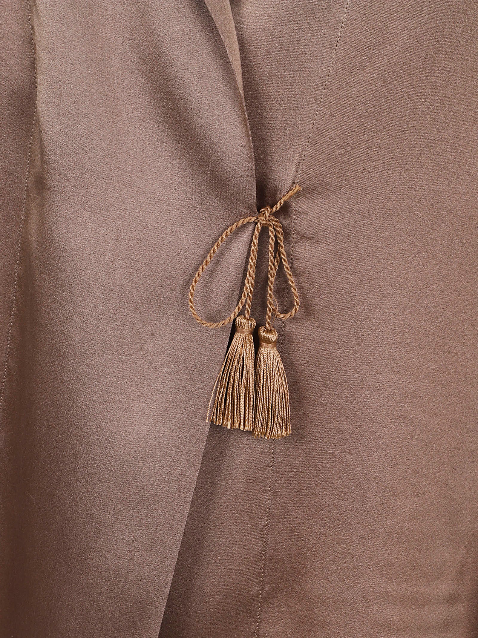 Silk Shirt With Delicate Tassel Ties