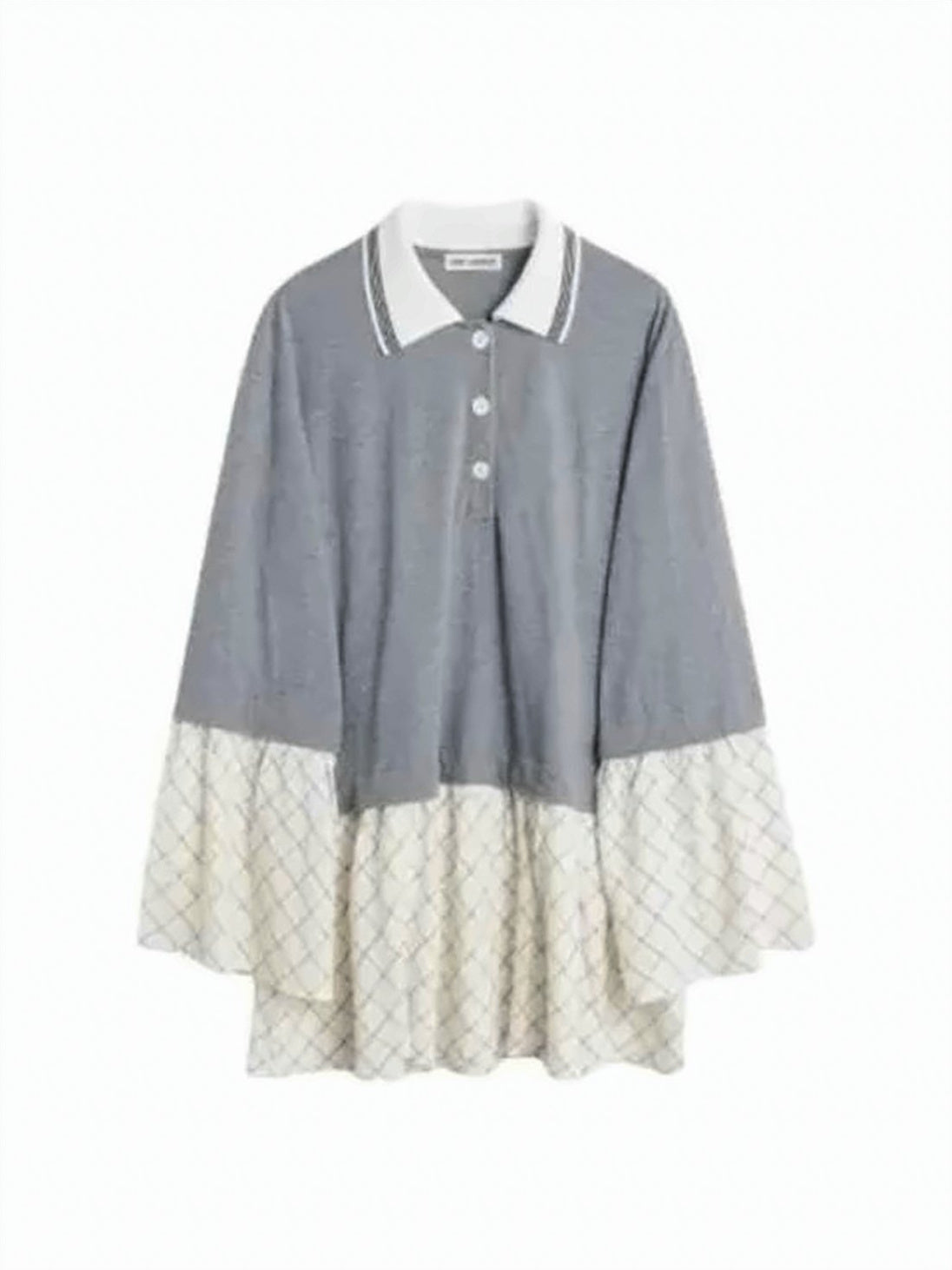 Polo-Collared Mini Dress with Flared Design