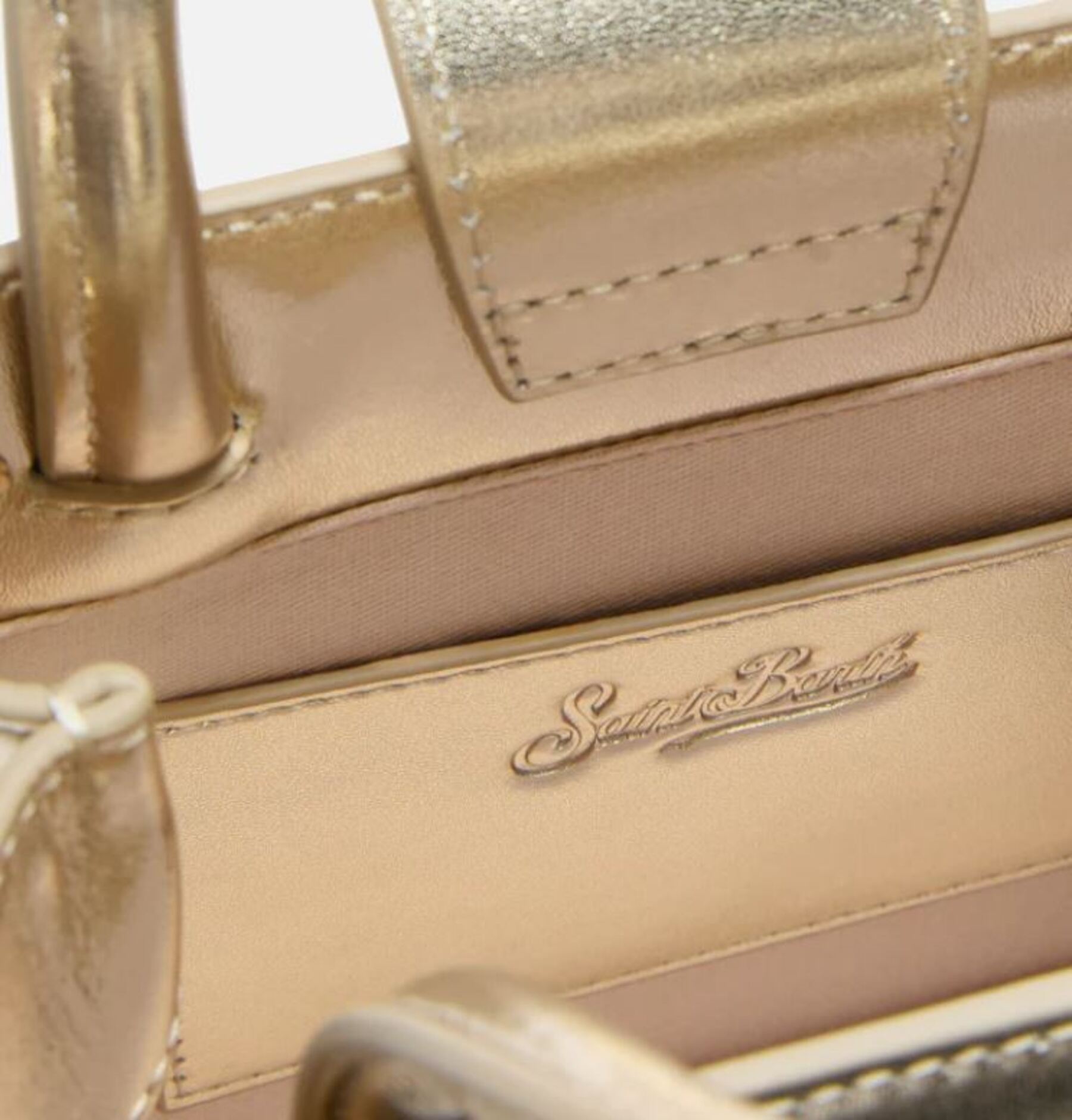 Small Structured Handbag with Metallic Gold Finish