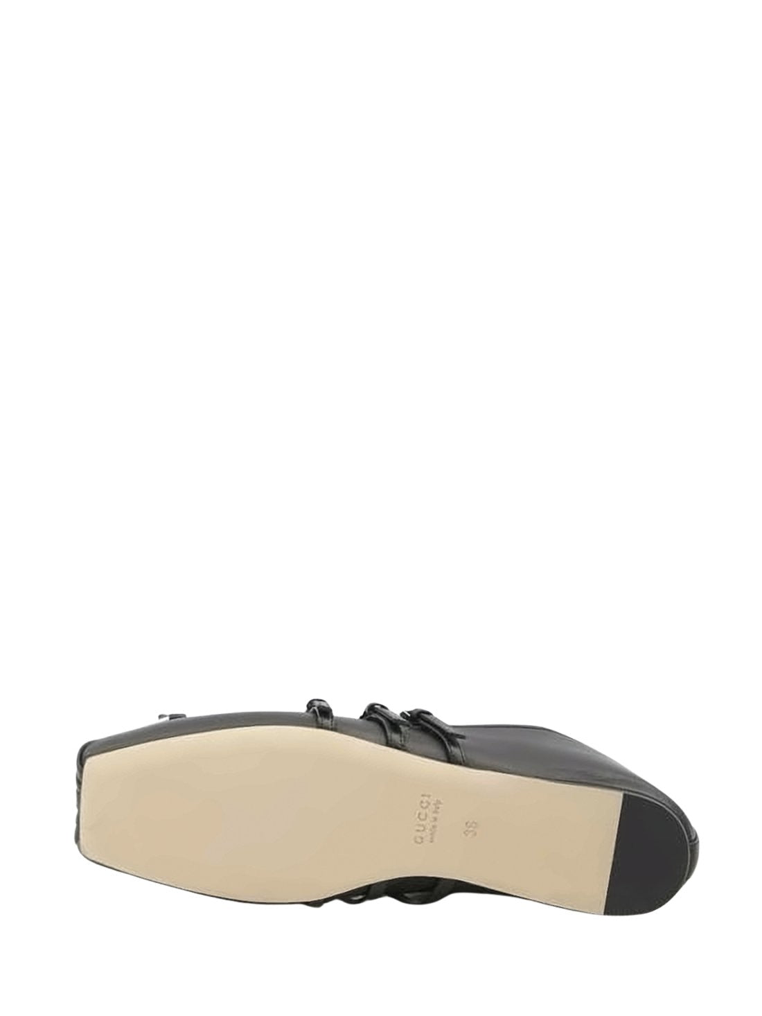 Black Leather Ballet Flats with Square Toe