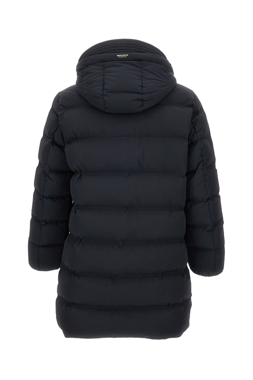 Quilted Long Puffer Coat With Hood
