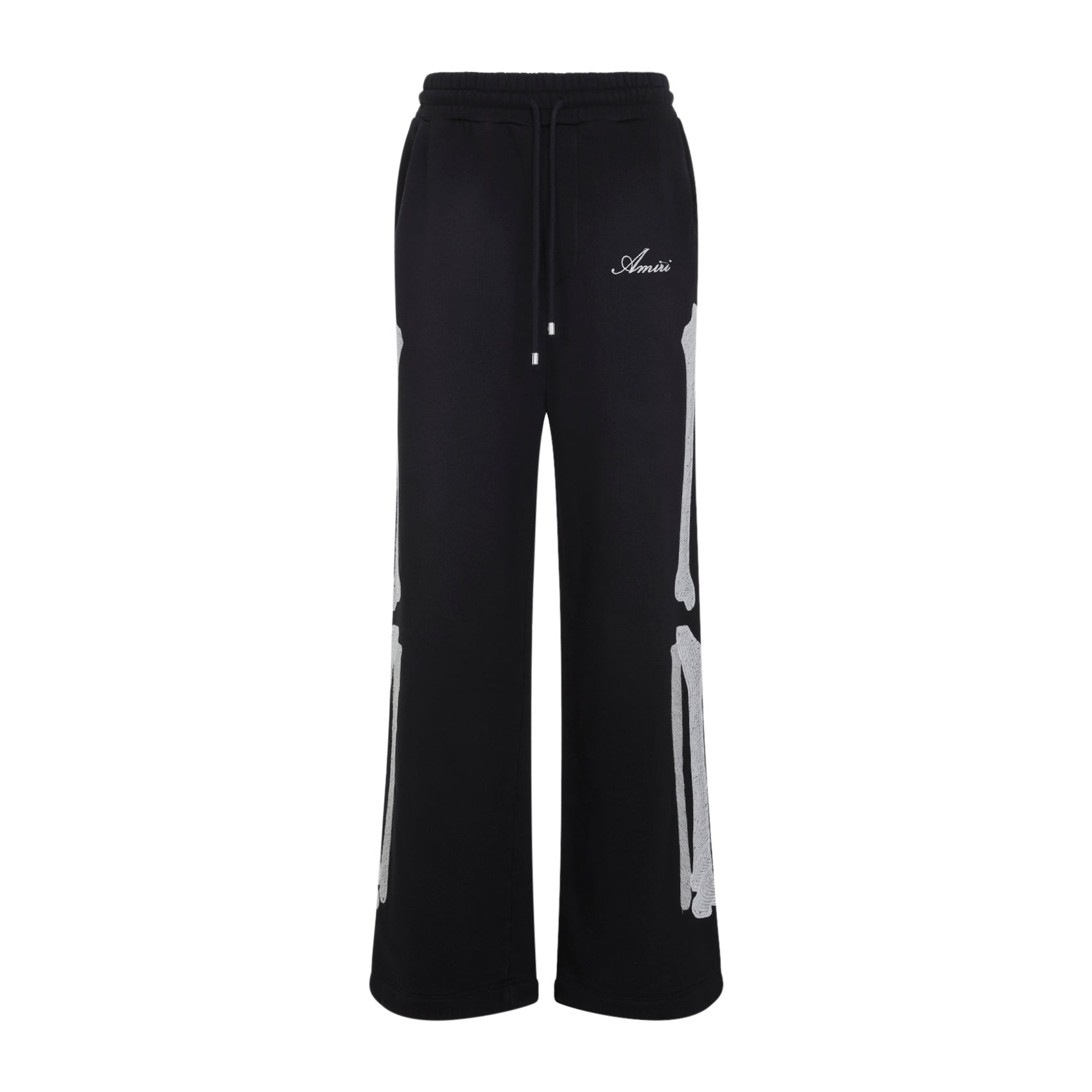 Wide-Leg Relaxed Fit Trousers With Bone Graphics