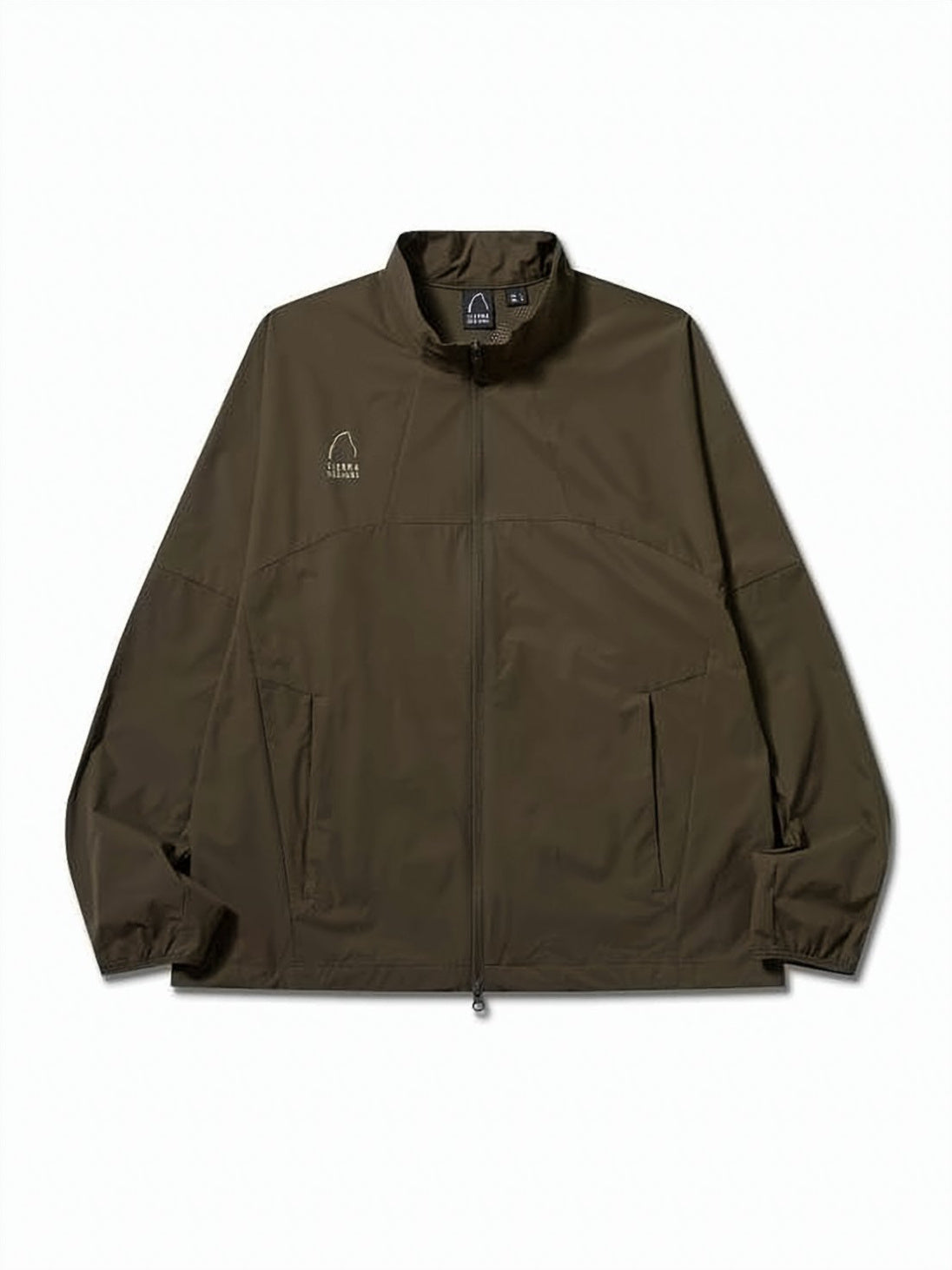 High Collar Full-Zip Brown Jacket